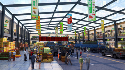 寫實場景農(nóng)產(chǎn)品商貿(mào)交易大廳,農(nóng)貿(mào)集散地,_ttzy作品_場景現(xiàn)代場景